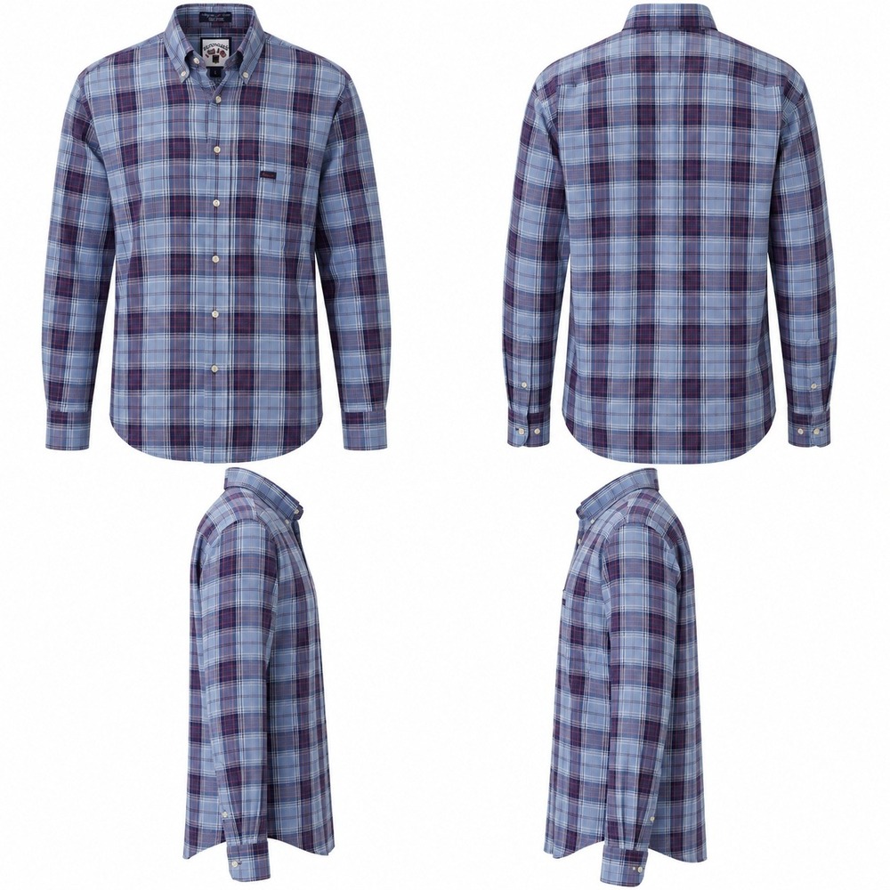 Faconnable Albert Goldberg Mens Blue Red Plaid Cotton Button Down Shirt L‎ USA